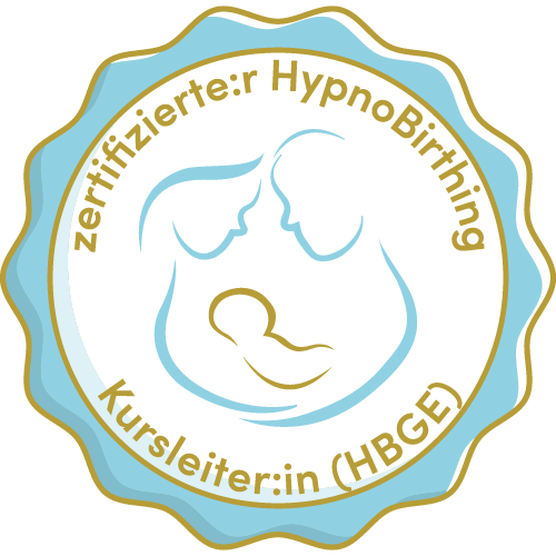 Siegel: zertifizierte Kursleiterin der HypnoBirthing Gesellschaft Europa