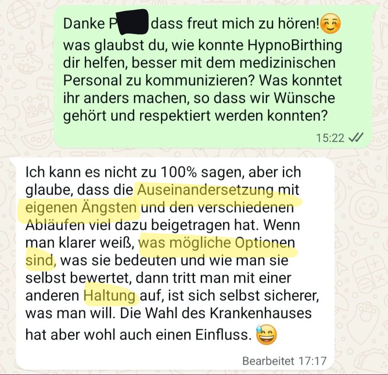 Nachricht von P.: Wenn man klarer weiß, was mögliche Optionen sind, tritt man mit einer anderen Haltung auf und ist sich selbst sicherer, was man will.